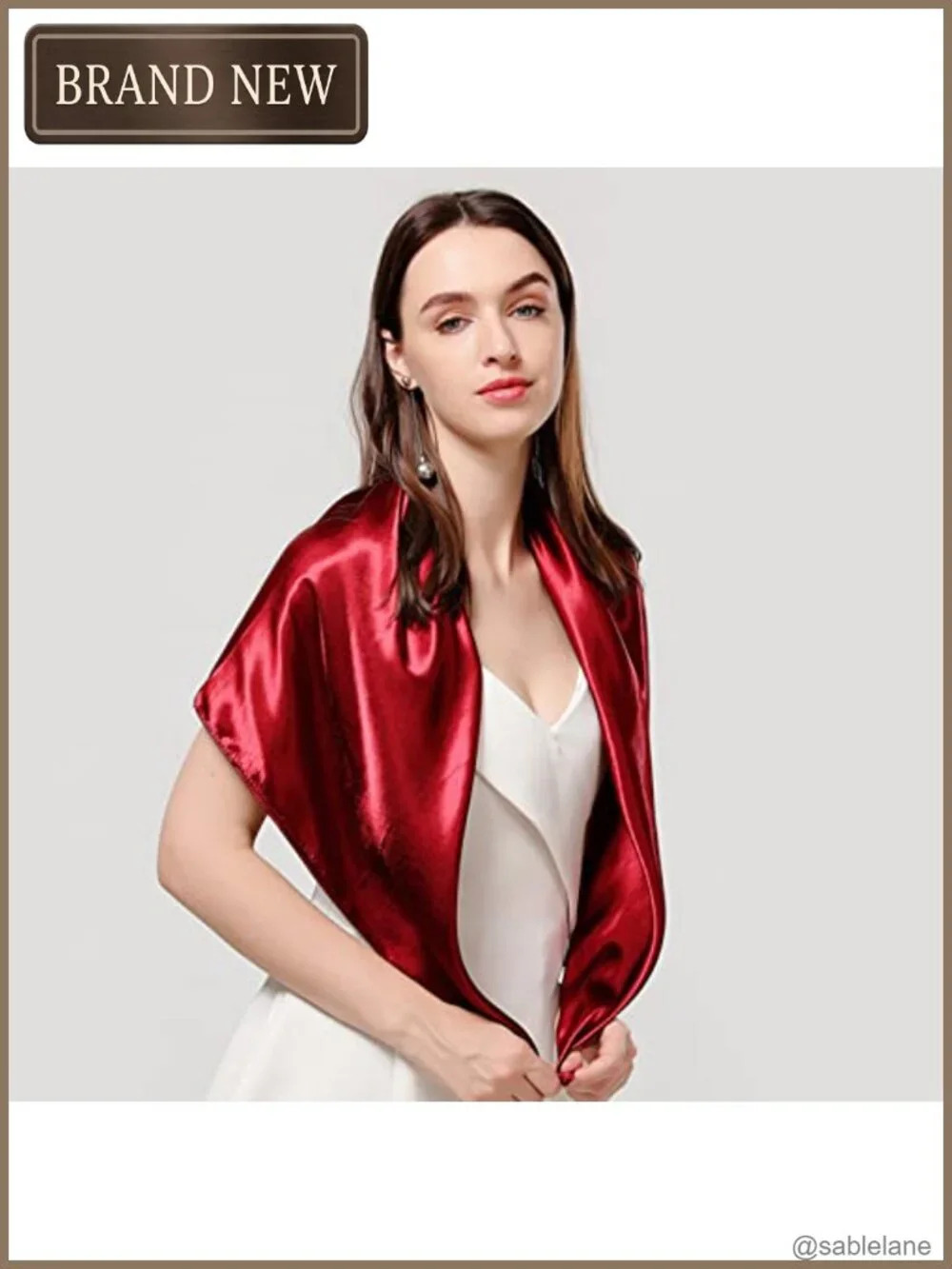 Satin Head Scarf Large Square Scarf Silk Feeling Hair Wrapping Scarf for Women